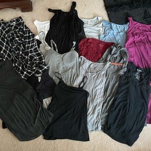 Lot of 16 Pieces of Maternity Clothing H&M Gap XS Small Tops Dresses